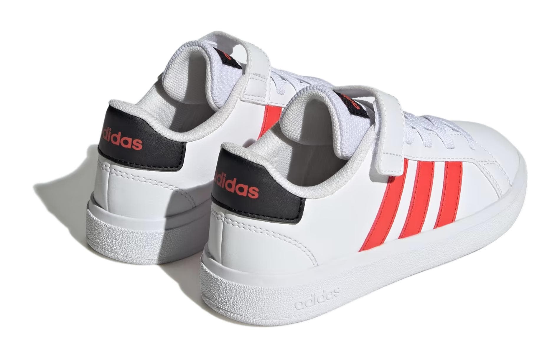 Кроссовки Adidas GRAND COURT Синтетическая кожа Повседневный Низкий верх Детские Скейтбординг Белый Красный Детский - изображение 3