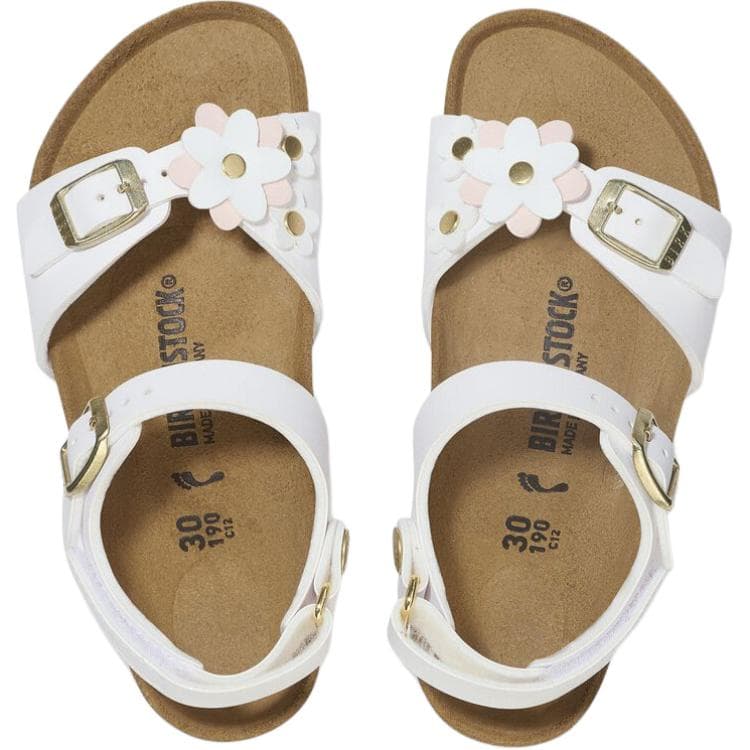 Сандалии Birkenstock Rio Противоскользящие Устойчивые к истиранию Низкие Детские Сандалии Белые - изображение 4