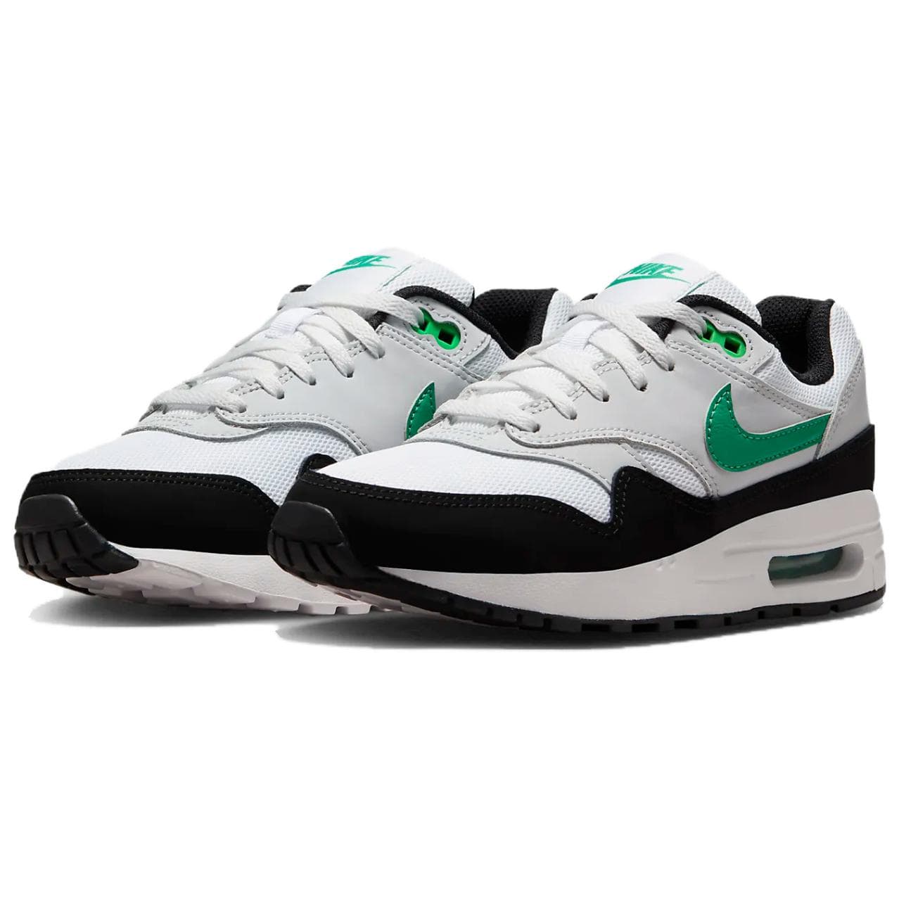 Кроссовки Nike Air MAX 1 Кожа Низкий Верх Детская Беговая Обувь Белый Черный Зеленый Детская - изображение 3