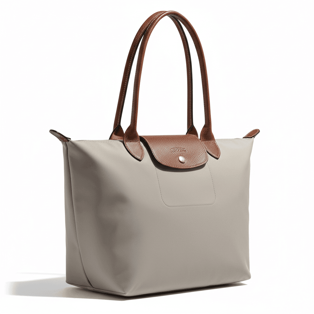 Мини-сумка LONGCHAMP Le Pliage Переработанный нейлон Сумка через плечо Средняя Женская Камень - изображение 3