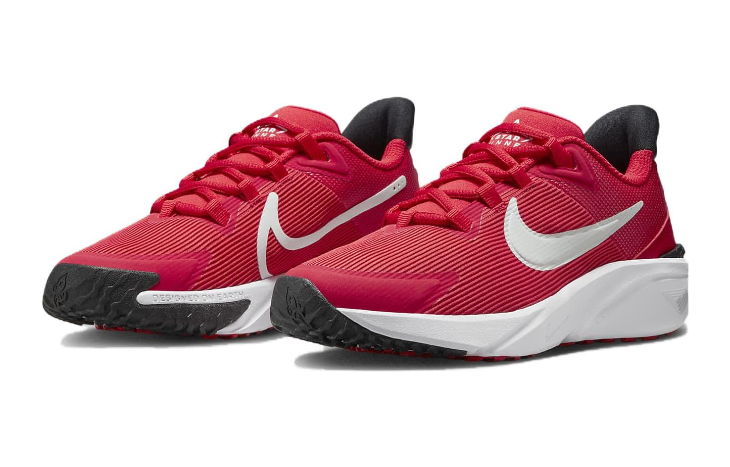 Кроссовки Nike Star Runner 4 Устойчивые к истиранию Дышащие Низкие Беговые кроссовки Красно-белые Унисекс - изображение 3