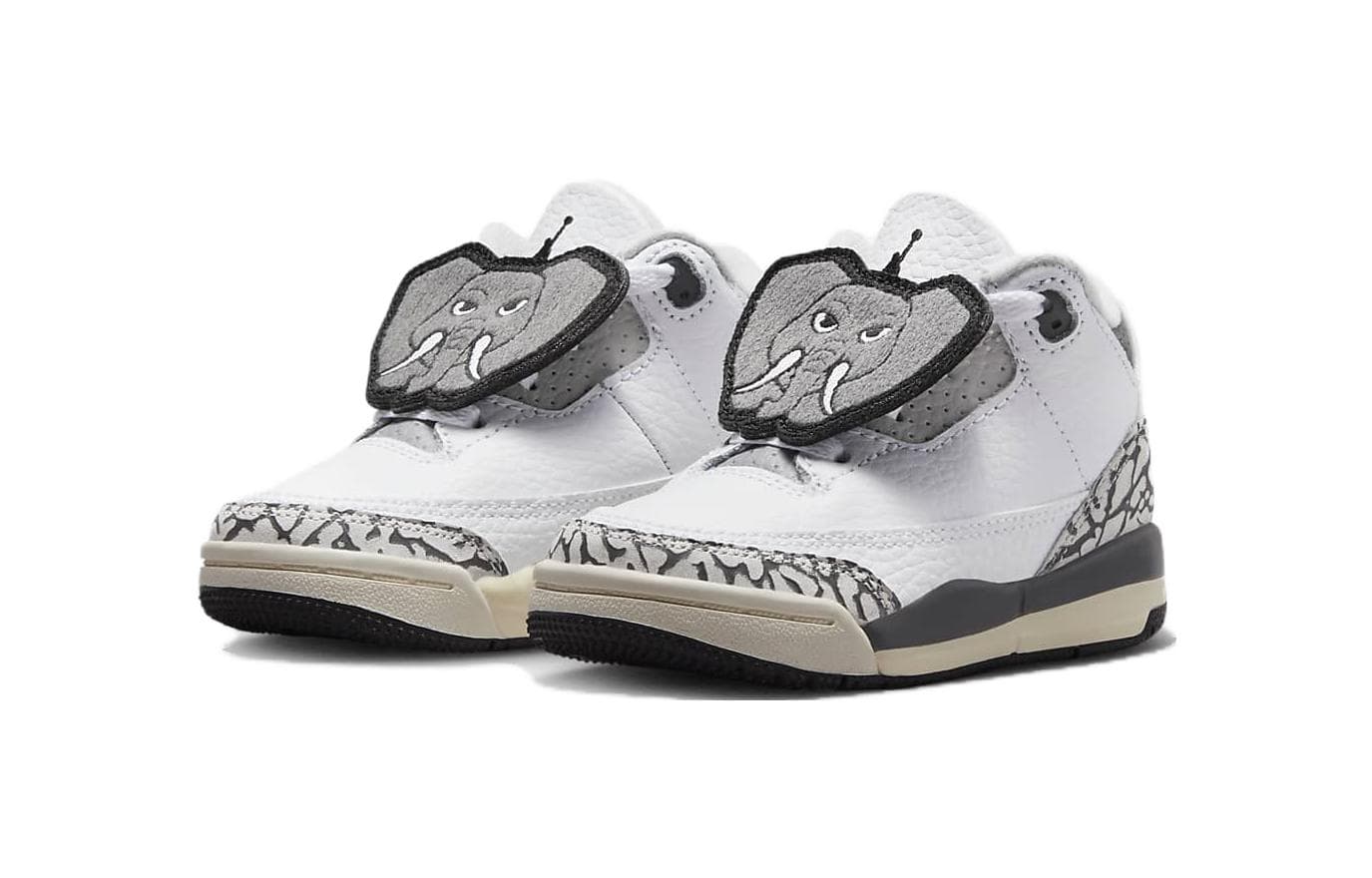 Кроссовки Jordan Air Джордан 3 Retro TD Противоскользящая Амортизация MID Обувь для малышей Белая для младенцев и малышей - изображение 3