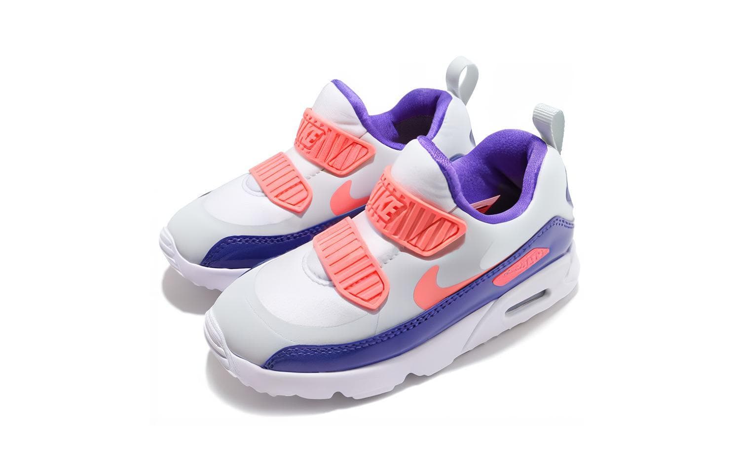 Кроссовки Nike Air Max TINY 90 Комфортные Низкие Кроссовки для Беговых Занятий Детские Белые Синие и Оранжевые - изображение 3