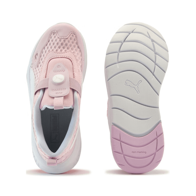 Кроссовки PUMA EVOLVE Run Устойчивые к истиранию Низкие Беговые кроссовки Светло-розовый Белый Светло-фиолетовый Детские - изображение 4