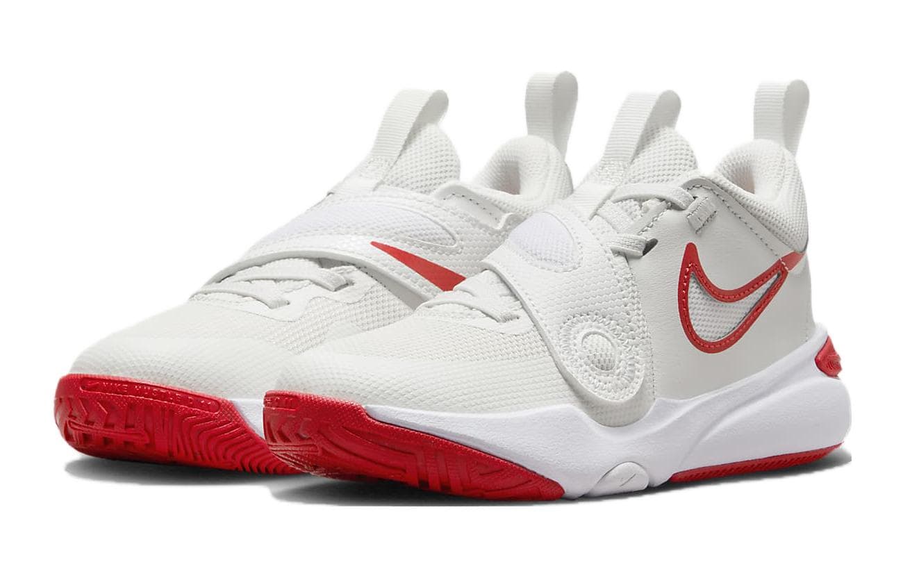 Кроссовки для баскетбола Nike Team Hustle D 11 Противоскользящие Амортизирующие Устойчивые к износу Низкие Баскетбольные Кроссовки Белый Красный - изображение 3