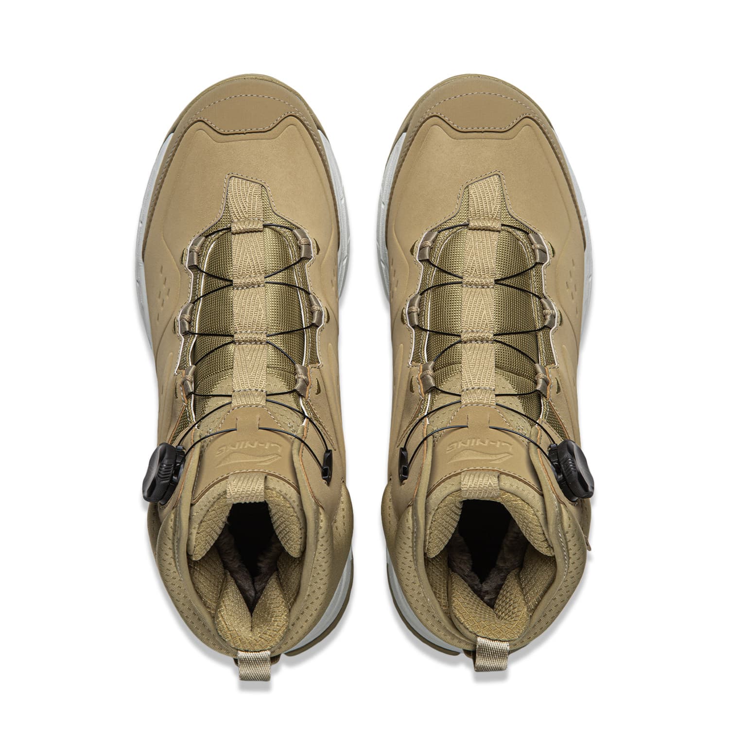Кроссовки Li-Ning Xingtu 2 MID WIRE Универсальные винтажные ботинки на платформе с утеплением, амортизацией, противоскользящей подошвой, износостойкие, с поддержкой, мид-топ, унисекс, цвет хаки - изображение 4