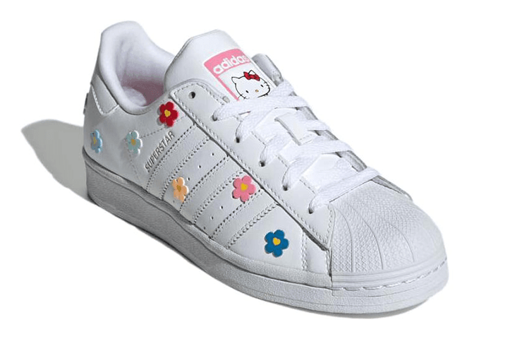 Кроссовки Hello Kitty X adidas originals Superstar Low Top Детские Скейтбординги Белый - изображение 3