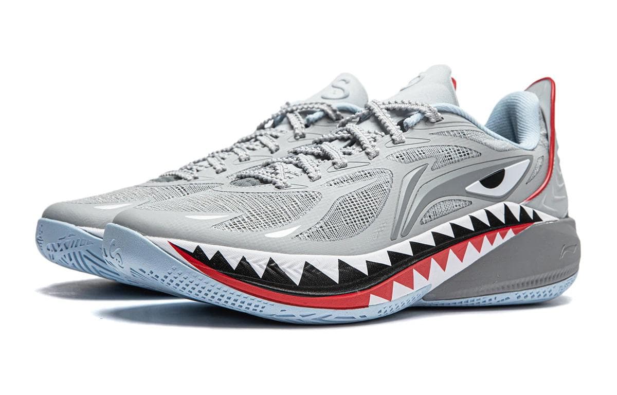 Кроссовки для баскетбола Li-Ning YOUNG Детский Сонический 12 LIGHT FOAM ULTRA Ткань Шнуровка Лоу-топы Баскетбольные Кроссовки Туманно-серый Подростковый - изображение 3