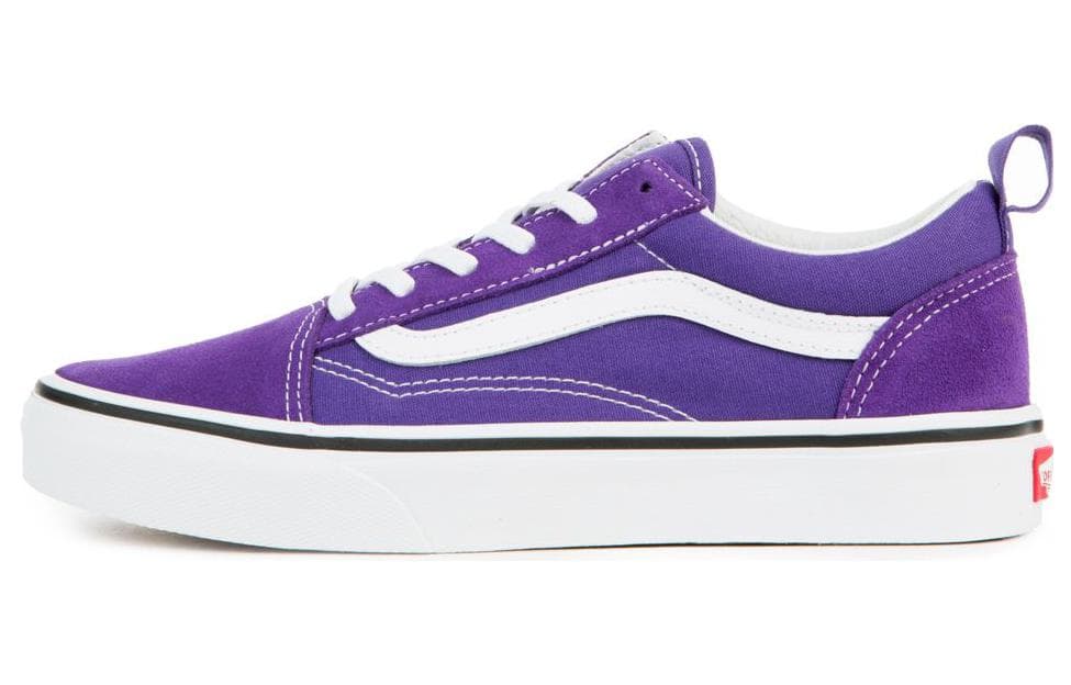Кроссовки Vans Устойчивые к истиранию низкие детские скейтбординги фиолетово-белого цвета для подростков - изображение 1