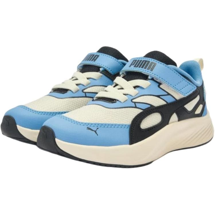 Кроссовки PUMA POUNCE LITE CM AC+ Low Топ Kids Lifestyle Shoes Бежево-синий Детский - изображение 2