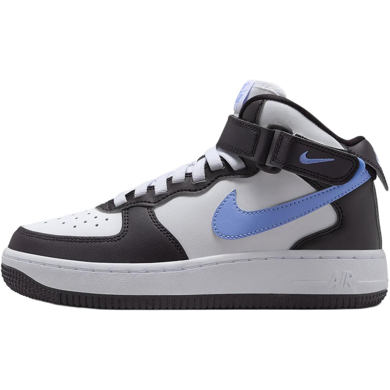 Кроссовки Nike Air Force 1 MID Топ Детская Обувь для Скейтбординга Черная Белая и Синяя Детская - изображение 1