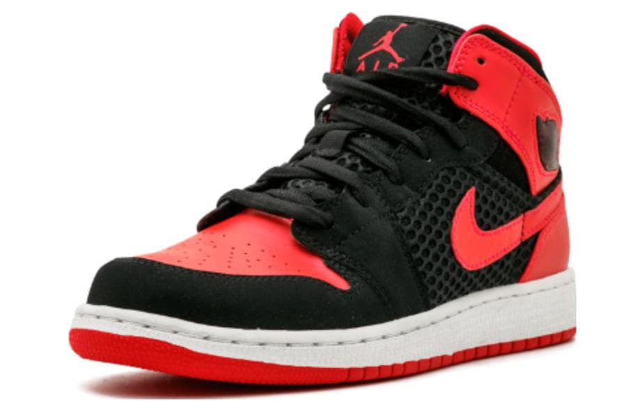 Кроссовки для баскетбола Jordan Air Jordan 1 Phat Black Siren Red PU GS - изображение 2