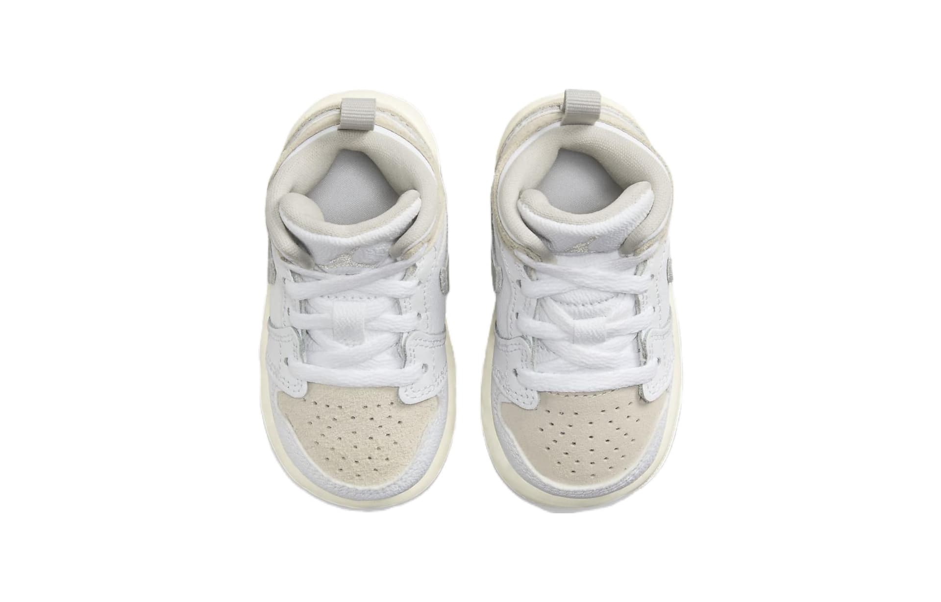 Кроссовки Jordan Air Jordan 1 Противоскользящая Амортизация MID Обувь для младенцев и малышей Серый Белый Infant and Toddler - изображение 4