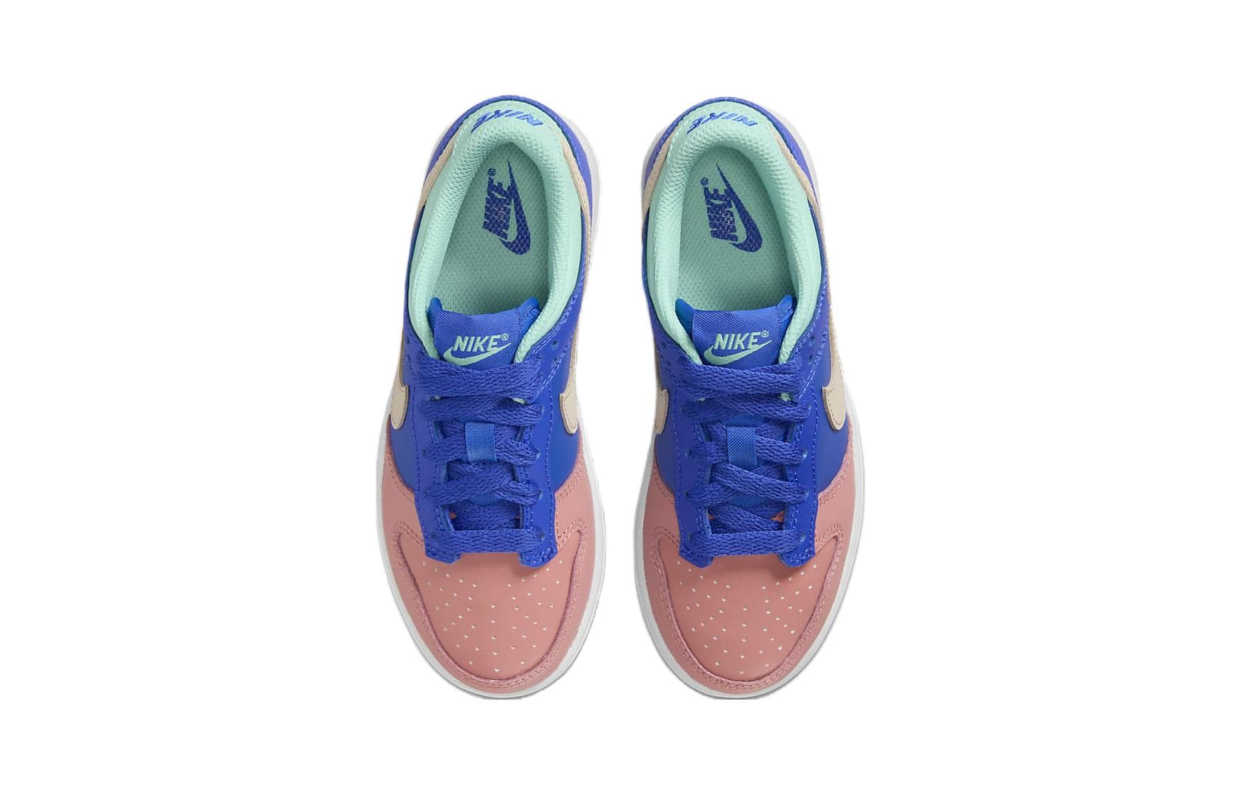 Кроссовки Nike Dunk Slip Resistant Abrasion Resistant Низкие Детские Скейтбординги Синие Розовые Для Детей Возраст 3-7 Лет - изображение 4