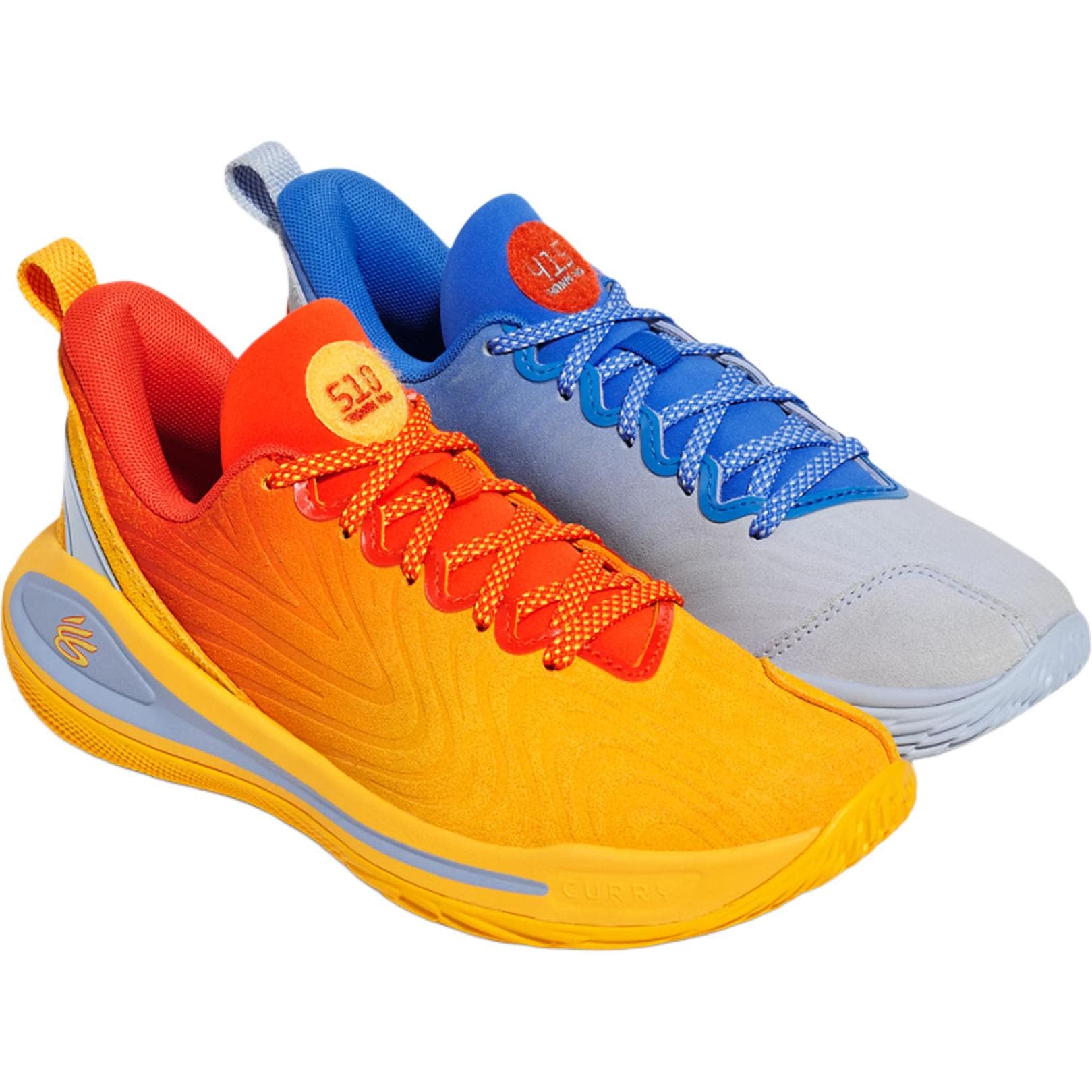 Кроссовки для баскетбола Under Armour Curry 12 противоскользящие устойчивые к истиранию низкий топ детские баскетбольные кроссовки синий желтый - изображение 6
