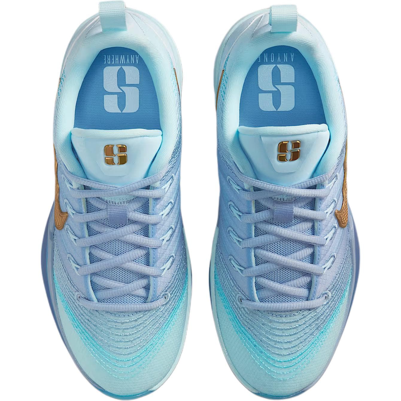 Кроссовки для баскетбола Nike Sabrina 3 противоскользящие низкие детские баскетбольные кроссовки синие и белые - изображение 4