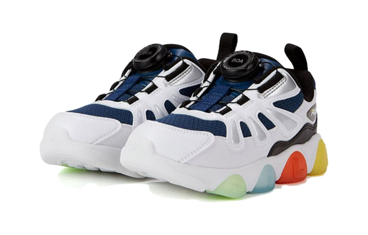 Кроссовки FILA KIDS Противоскользящие Износостойкие Низкие Детские Лифт Кроссовки Синие Белые Для Детей Возраст 3-7 Лет - изображение 3