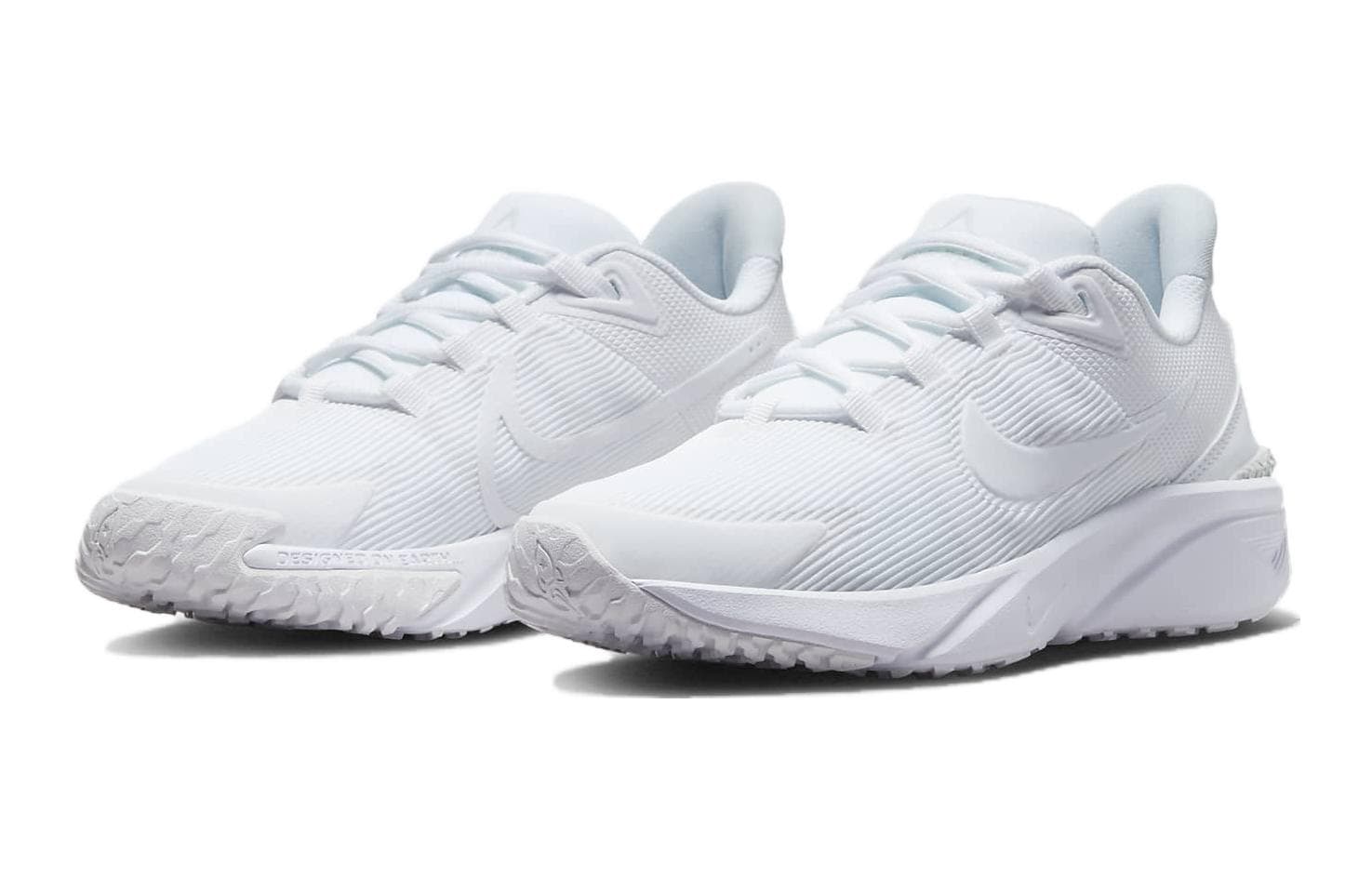 Кроссовки Nike Star Runner 4 Амортизация Устойчивость к истиранию Низкий Топ Беговые кроссовки Белый Унисекс - изображение 4