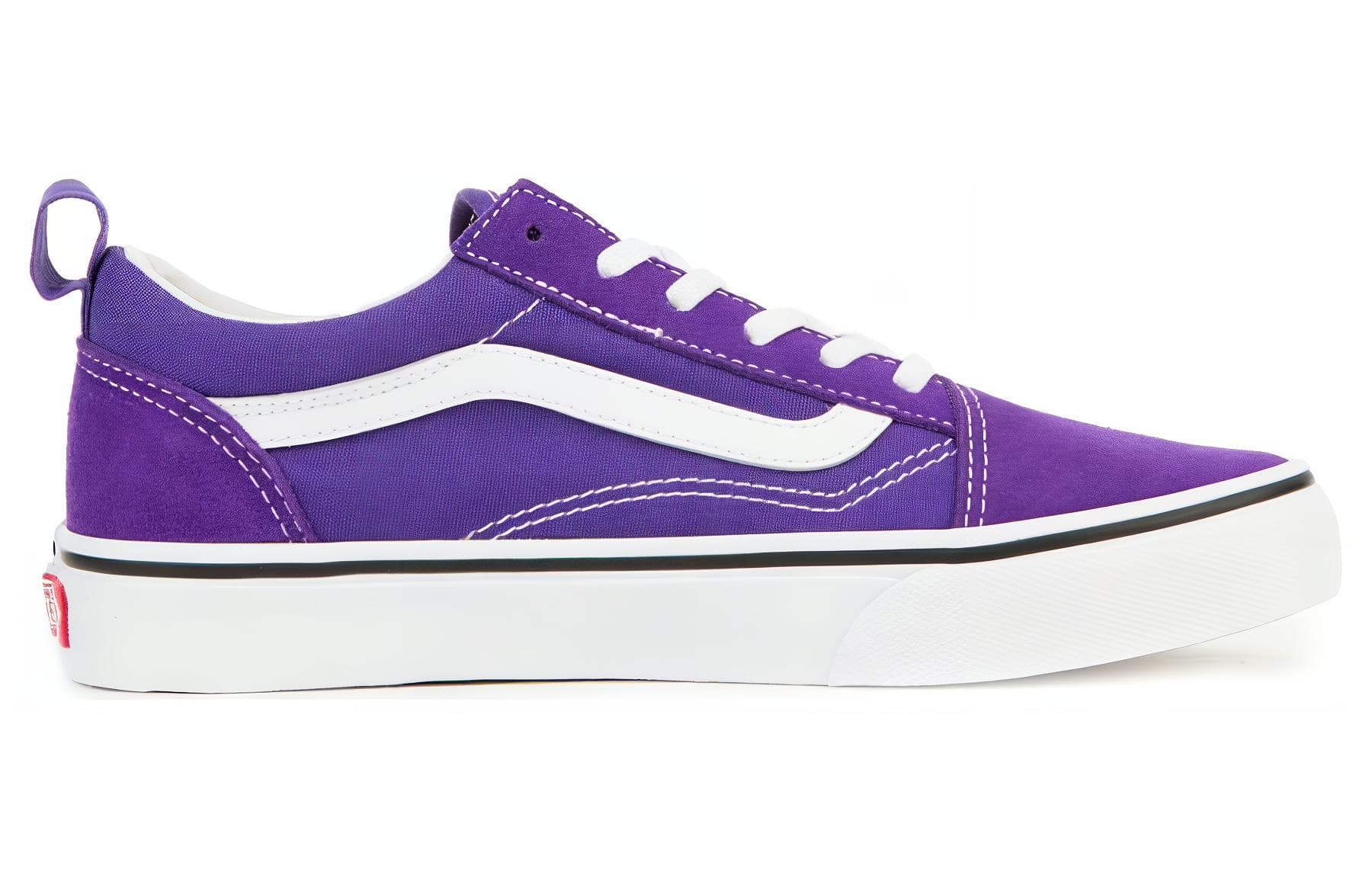Кроссовки Vans Устойчивые к истиранию низкие детские скейтбординги фиолетово-белого цвета для подростков - изображение 2
