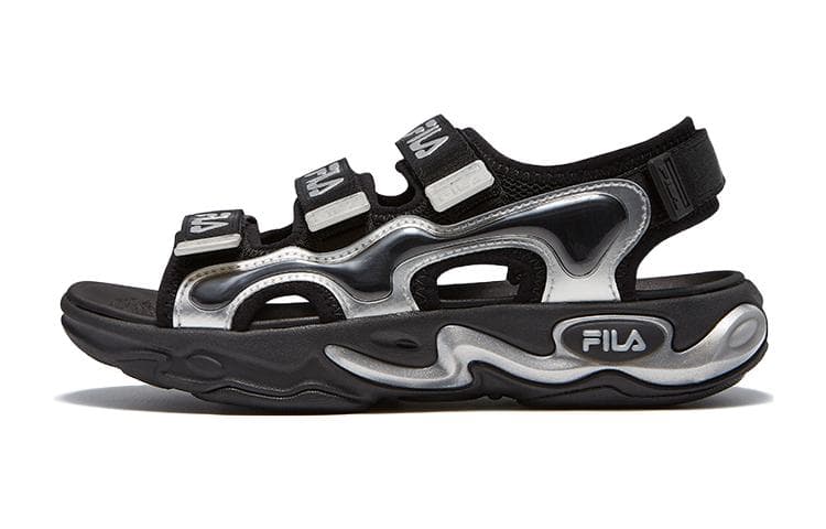 Сандалии FILA KIDS Детские сандалии черные серебряные серые - изображение 1