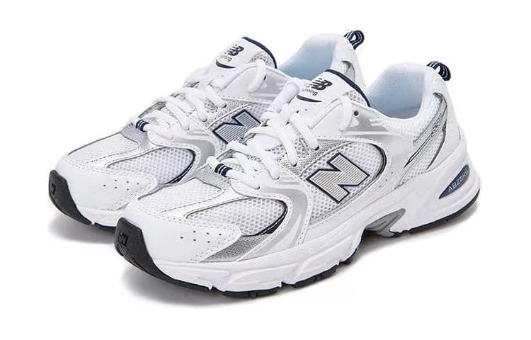 Кроссовки New Balance NB 530 Амортизация Устойчивость к истиранию Дышащие Низкие Кеды для Детей Лайфстайл Белый Серебряный - изображение 3