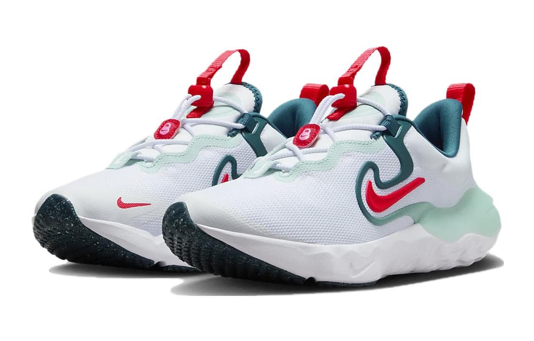 Кроссовки Nike Run Flow Амортизация Низкие Беговые Кроссовки Белые Зеленые Унисекс - изображение 3