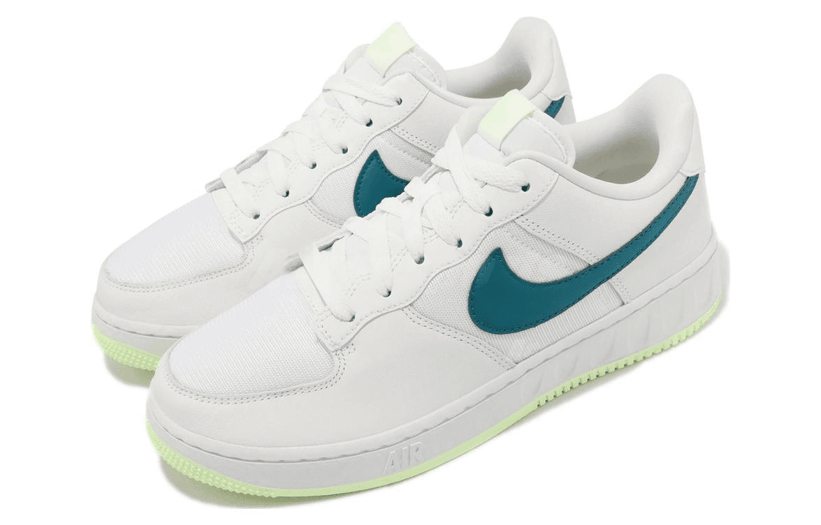 Кроссовки Nike Air Force 1 Кожа Низкие Кеды Детская Обувь для Скейтбординга Белый Зеленый Подростки - изображение 2