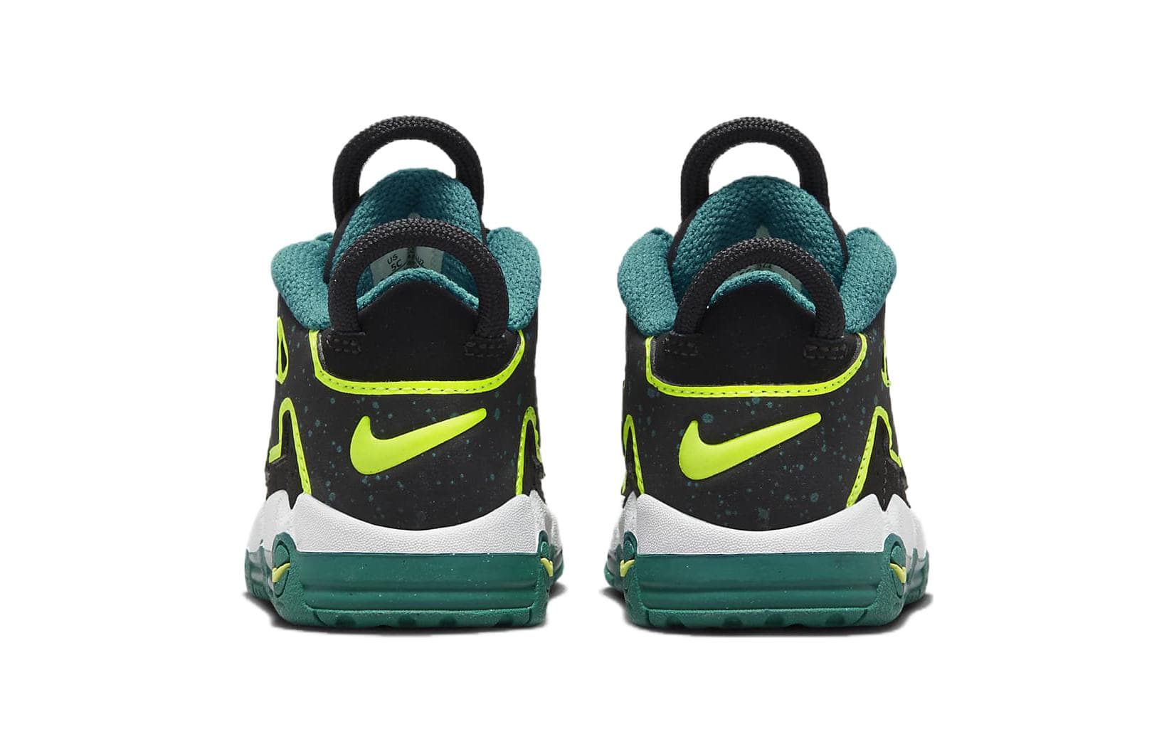 Кроссовки Nike Air More Uptempo TD Anti KICK и Дышащий MID Обувь для малышей Черный Зеленый Infant и Toddler - изображение 5