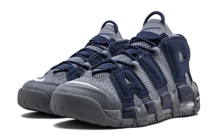 Кроссовки для баскетбола Nike Air More Uptempo 96 Cool Grey Midnight Navy GS - изображение 5