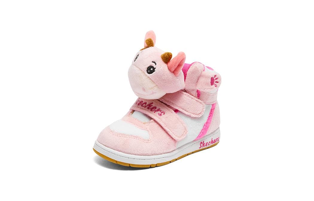 Кроссовки SKECHERS GIRLS Анти-КИК Амортизация Высокие Кроссовки для Младенцев и Малышей Белый Светло-Розовый Infant and Toddler - изображение 3