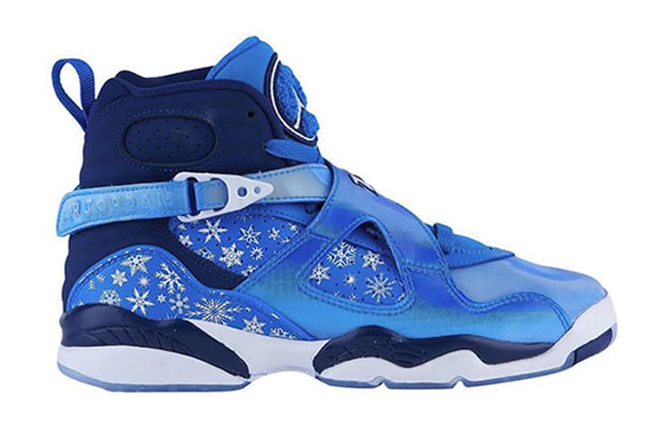 Кроссовки для баскетбола Jordan Air Jordan 8 Retro Snow Blizzard Snowflake GS - изображение 4