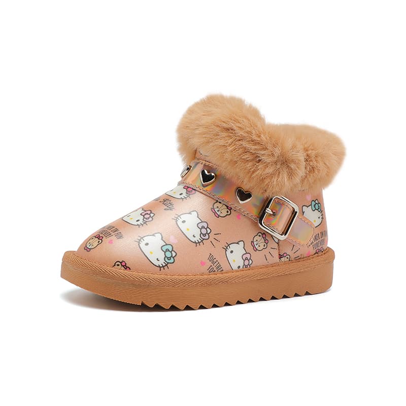 Sanrio Hello Kitty Мультяшный Утолщенная флисовая подкладка Повседневный Классический Универсальный Модный Минималистичный Милый Термозащитный Износостойкий Легкий Амортизация Детский Зимние ботинки - изображение 2