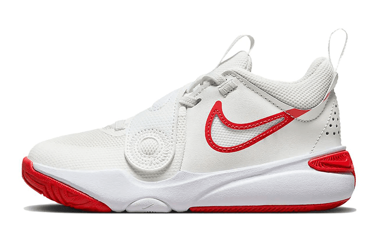 Кроссовки для баскетбола Nike Team Hustle D 11 Противоскользящие Амортизирующие Устойчивые к износу Низкие Баскетбольные Кроссовки Белый Красный - изображение 1