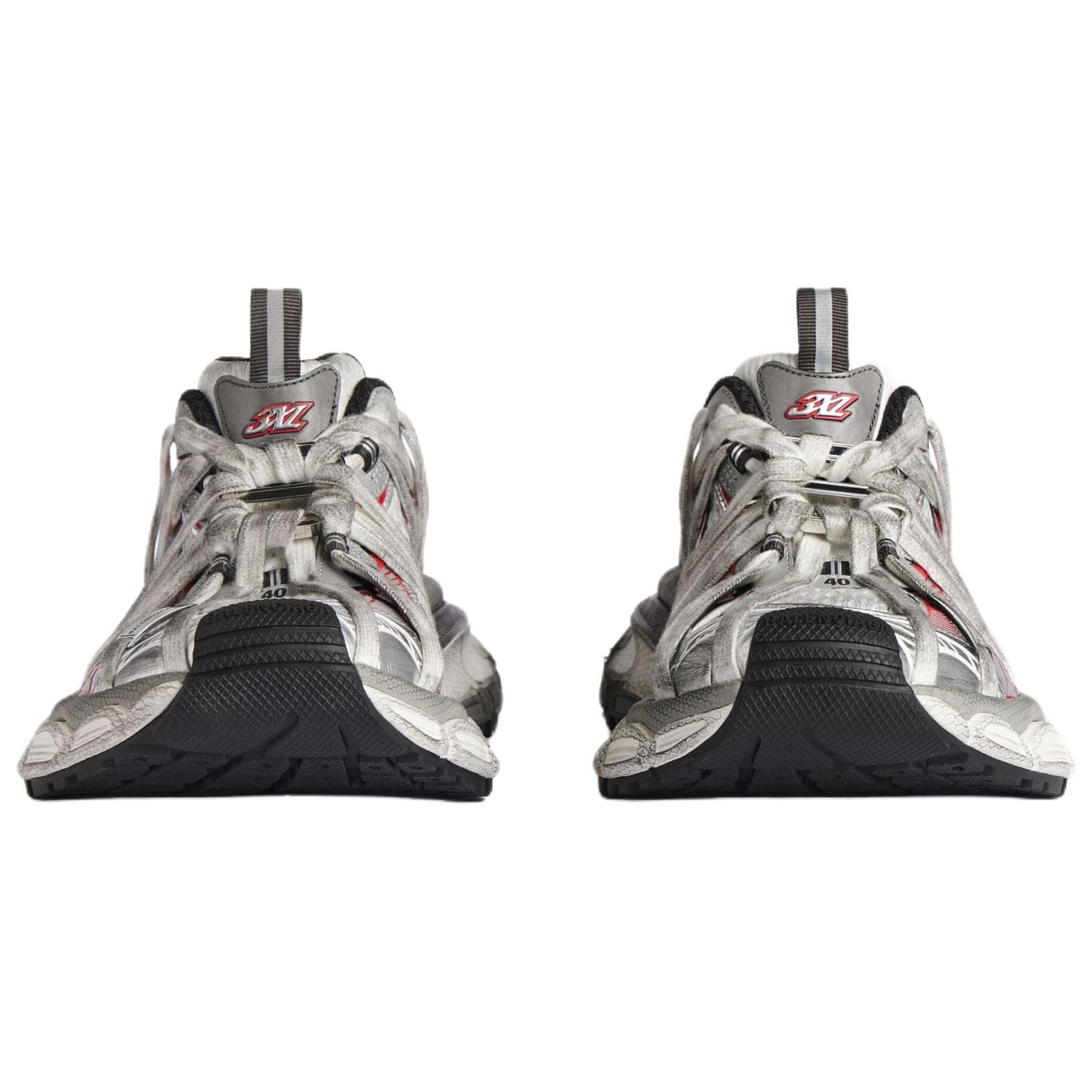 Кроссовки Balenciaga 3XL Extreme Шнурки B Low Топ Толстоподошвенные кроссовки Женские Серебряные - изображение 4