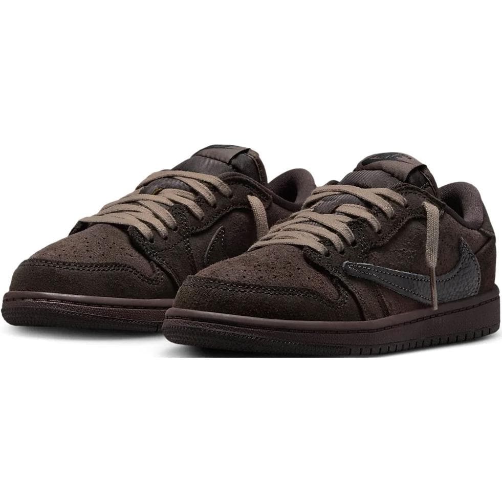 Кроссовки для баскетбола Jordan 1 Противоскользящие Устойчивые к Износу Низкие Детские Баскетбольные Кроссовки Темно-Коричневый Малыш - изображение 3