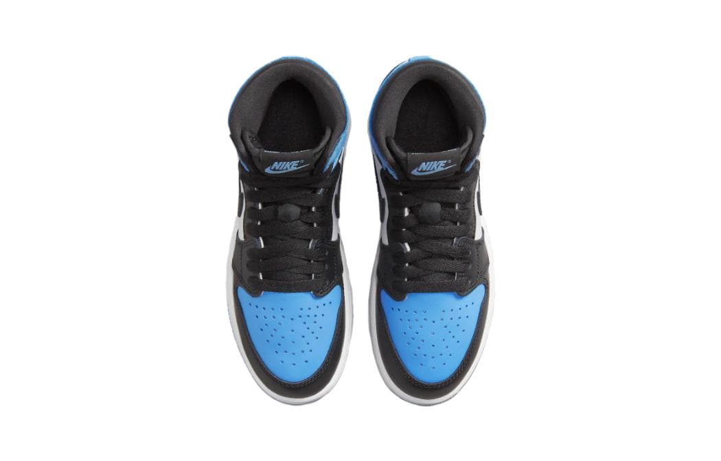 Кроссовки для баскетбола Jordan Air Jordan 1 High 'Университетский синий' Anti KICK Высокие Детские Баскетбольные Кроссовки Черный Белый Синий - изображение 4
