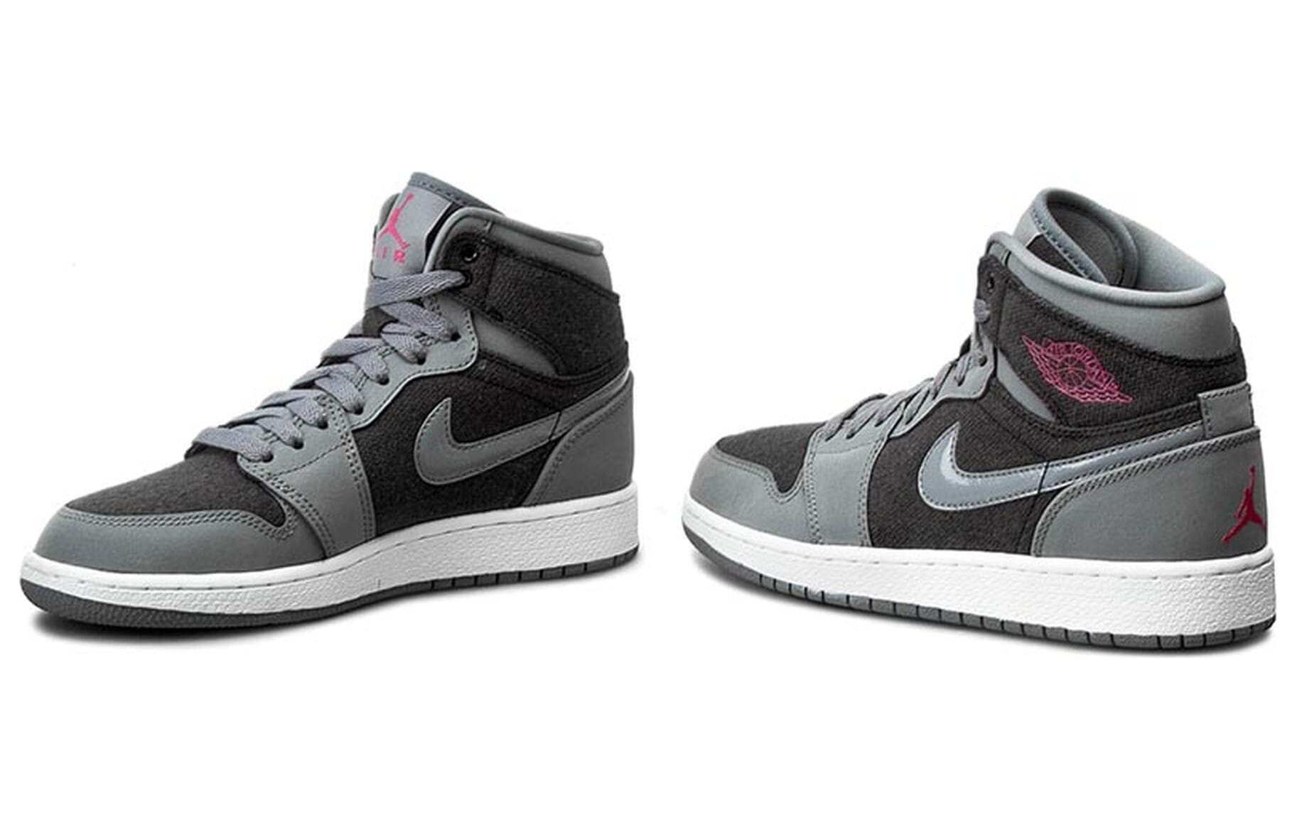 Кроссовки для баскетбола Jordan Air Jordan 1 Retro High Cool Grey Vivid Pink GS - изображение 6