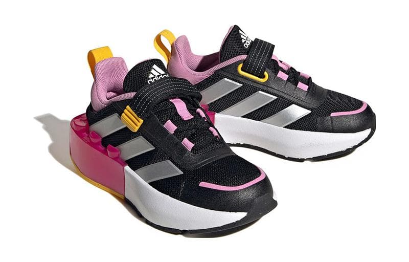 Adidas Tech Rnr противоскользящие устойчивые к истиранию низкие детские кроссовки для тренировок черный белый красный - изображение 3