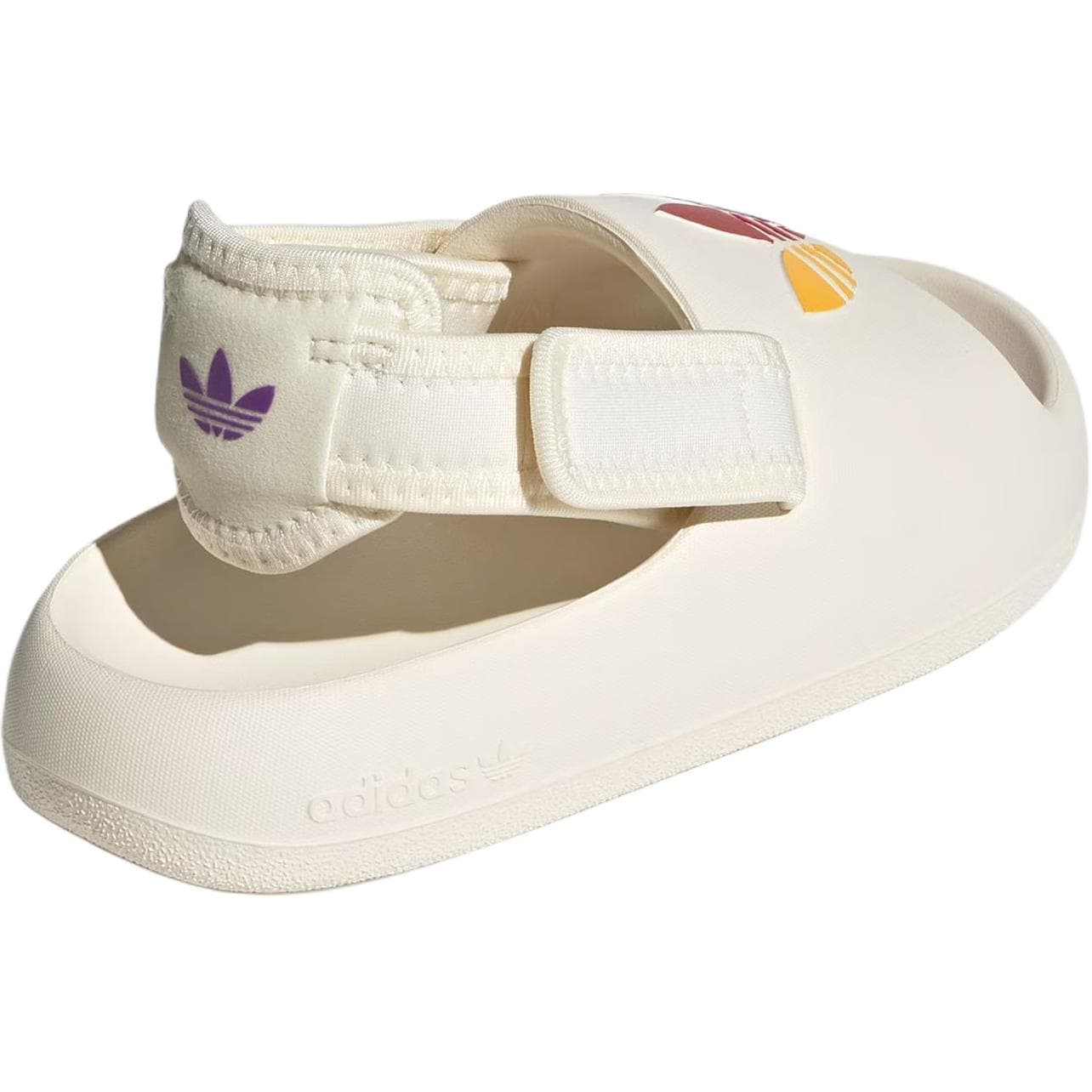 Сандалии Adidas Originals ADIFOM ADILETTE Низкие Детские Сандалии Айвори Ярко-фиолетовый Светло-красный Желтый - изображение 4
