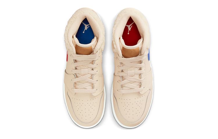 Кроссовки для баскетбола Jordan Air Jordan 1 Mid "Fleece" Swoosh GS - изображение 6