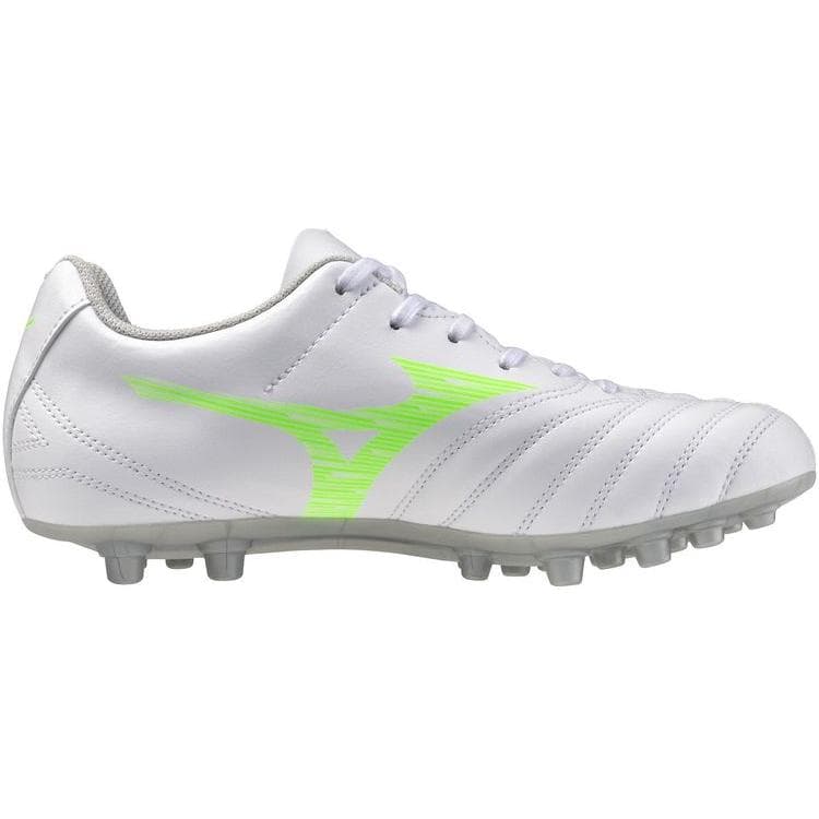 Бутсы Mizuno Низкие футбольные бутсы для детей белые неоновый зеленый детские - изображение 2