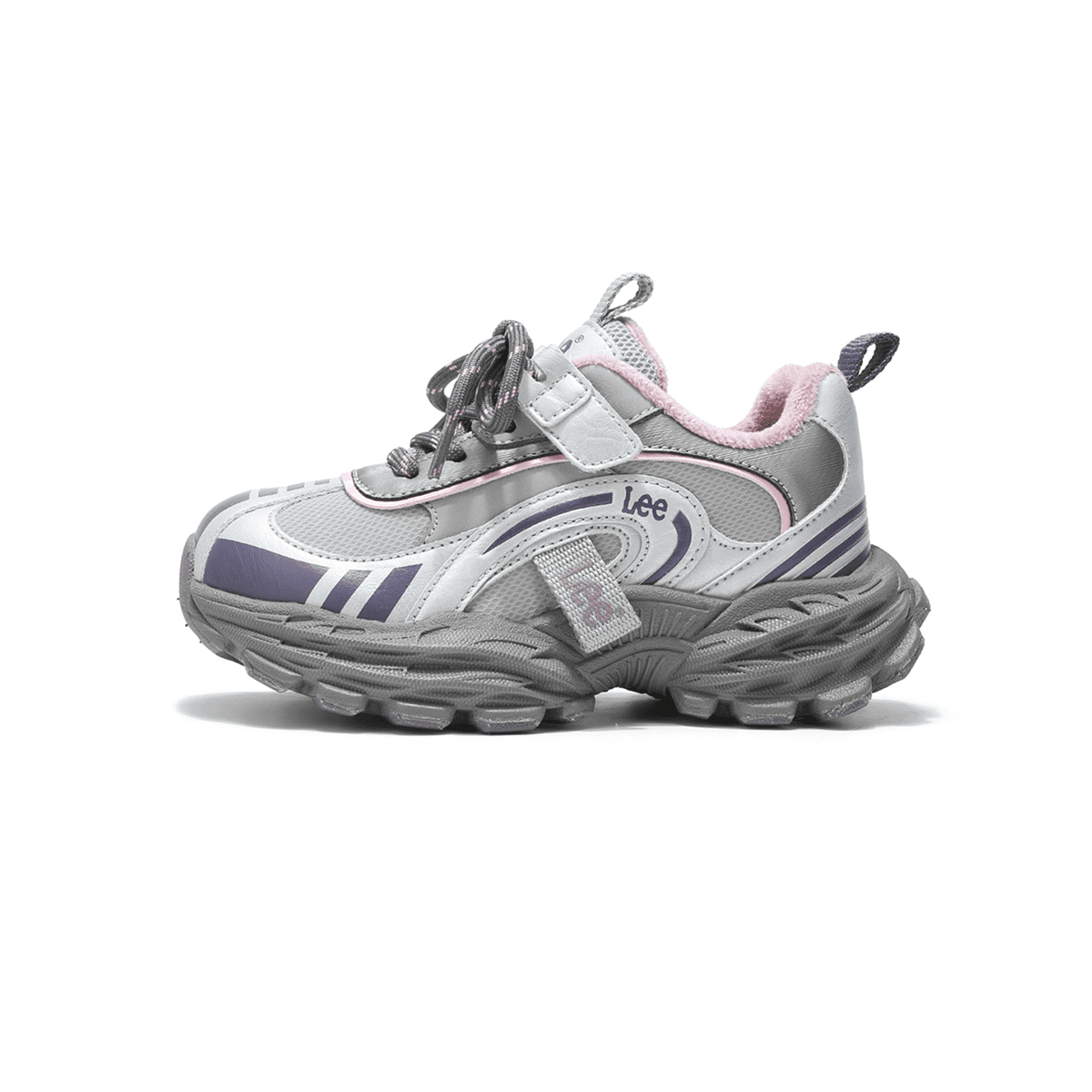 lee С флисовой подкладкой Подкладка Удобный Амортизация Легкий Модный Уличный Low Top Athletic Обувь Фиолетовый Детский - изображение 1