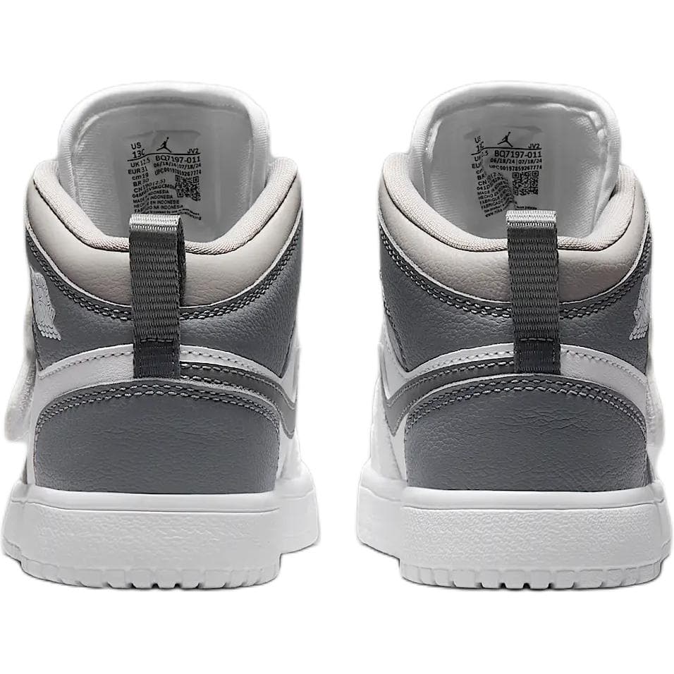 Кроссовки Джордан Sky Jordan 1 Кожа Высокие Кеды Детские Скейтбординг Серый Белый Для Детей Возраст 3-7 Лет - изображение 5