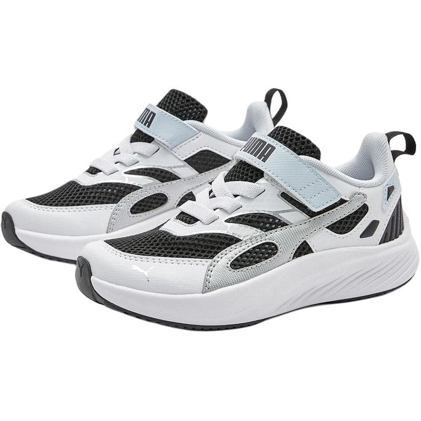 Кроссовки PUMA Pounce Lite Ткань Амортизация и Легкость Устойчивость к Износу Низкий Верх Беговые Кроссовки Белый Черный Детский - изображение 2