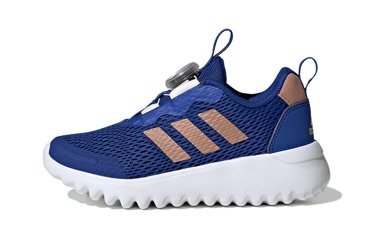 Кроссовки Adidas ActiveFlex BOA 3,0 Ткань Устойчивая к истиранию Амортизация Отскок Низкие Детские Беговые Кроссовки Синий Золото - изображение 1