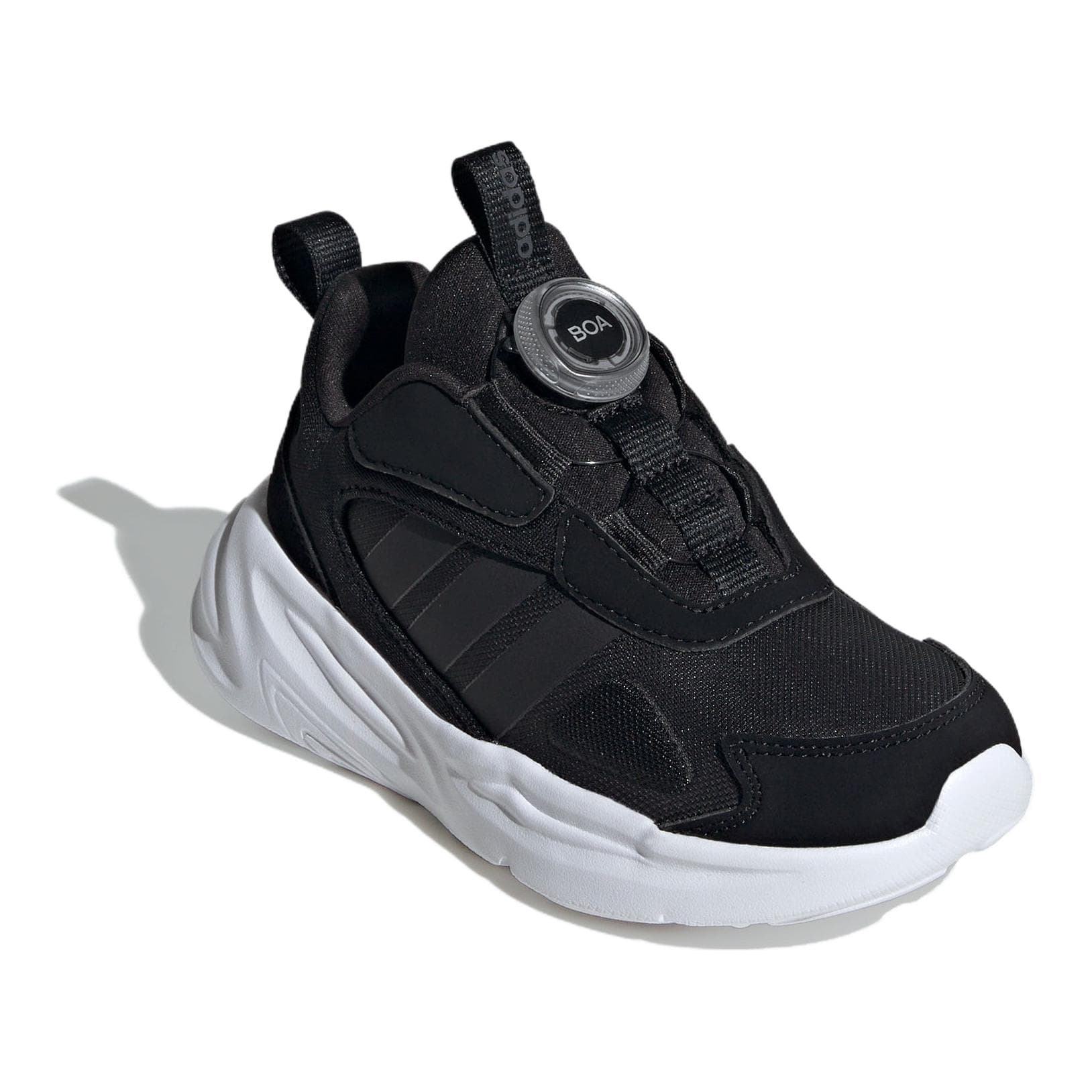 Кроссовки Adidas Ozelle Ткань Мягкая и Комфортная Противоскользящая Устойчивая к Износу Низкий Верх Детская Беговая Обувь Черная - изображение 4