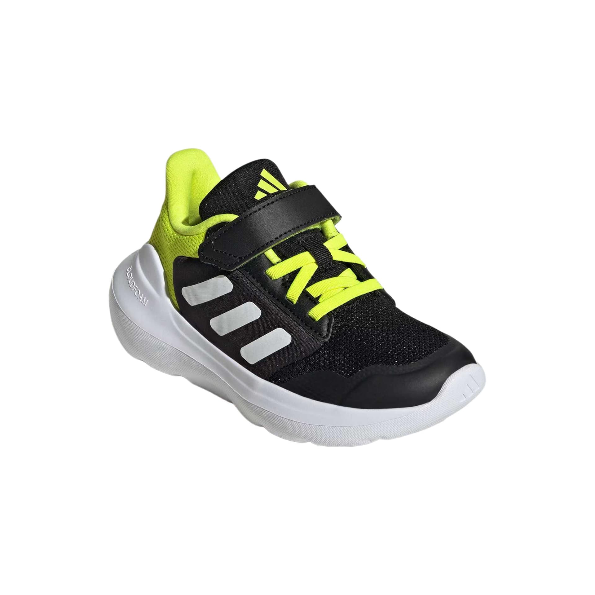 Кроссовки Adidas Tensaur Run 3,0 Детские повседневные кроссовки Черный Белый Ярко-желтый флуоресцентный Детский - изображение 4