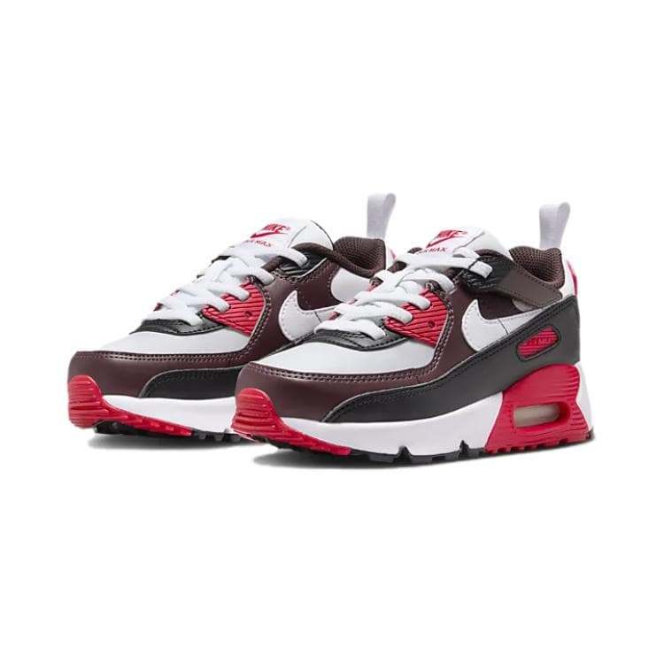 Кроссовки Nike Air Max 90 EasyOn Амортизация Износостойкие Низкие Кроссовки для Детей Lifestyle Белые Красные Черные - изображение 3