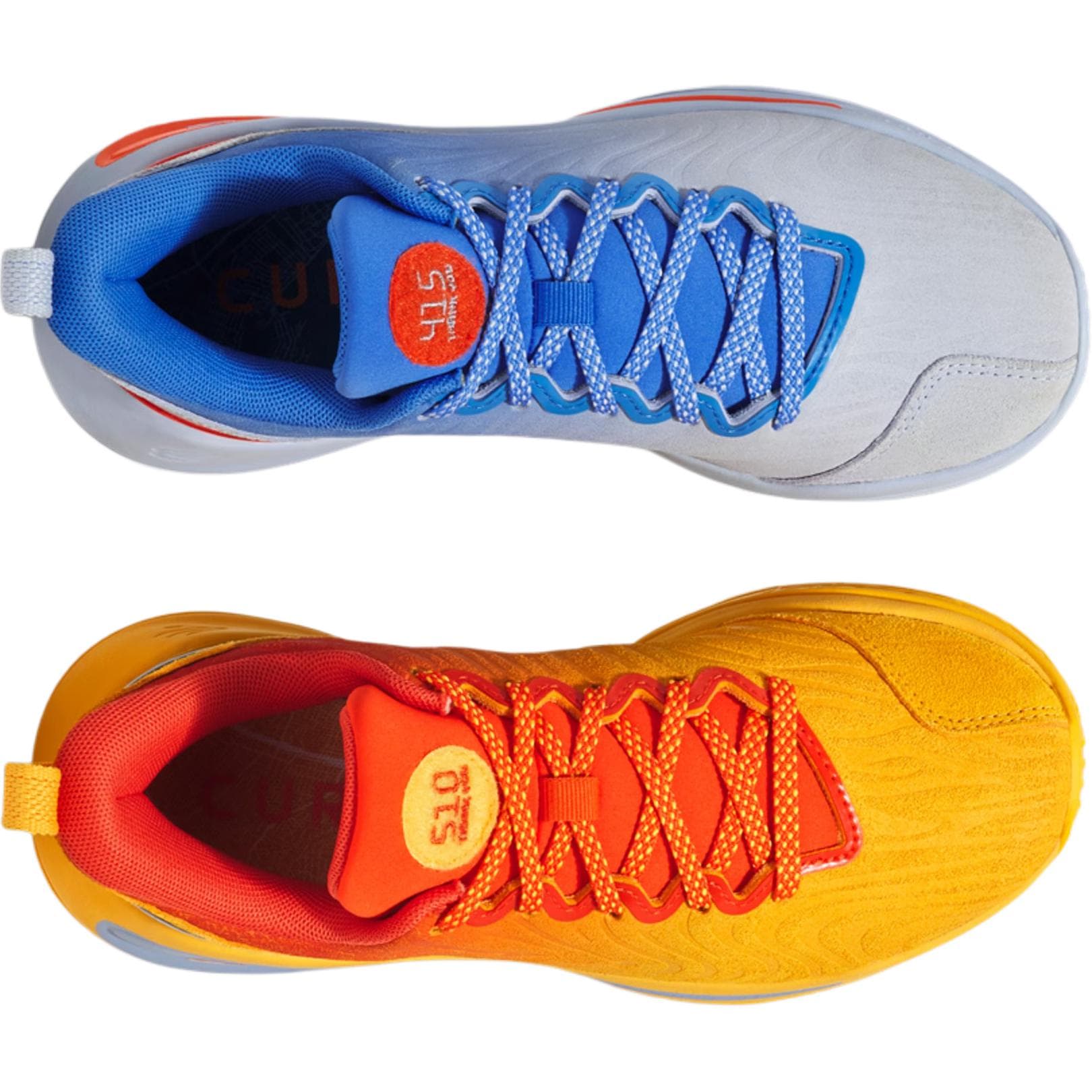 Кроссовки для баскетбола Under Armour Curry 12 противоскользящие устойчивые к истиранию низкий топ детские баскетбольные кроссовки синий желтый - изображение 5
