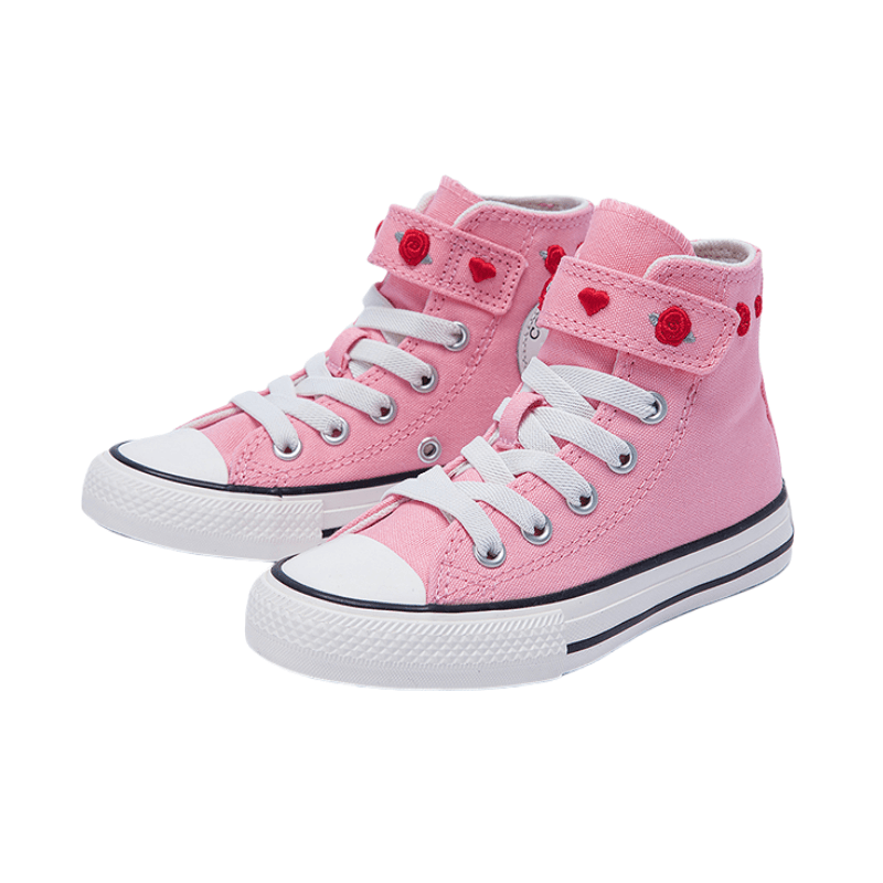 Converse All Star Холст Модные повседневные Хай-топы Детские кеды Розовый/Красный Детский - изображение 3